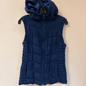 Blanc Noir Navy Hooded Vest